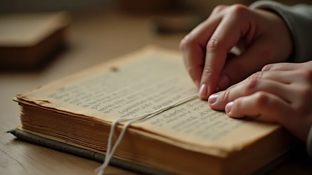 Hands sewing a Coptic binding
