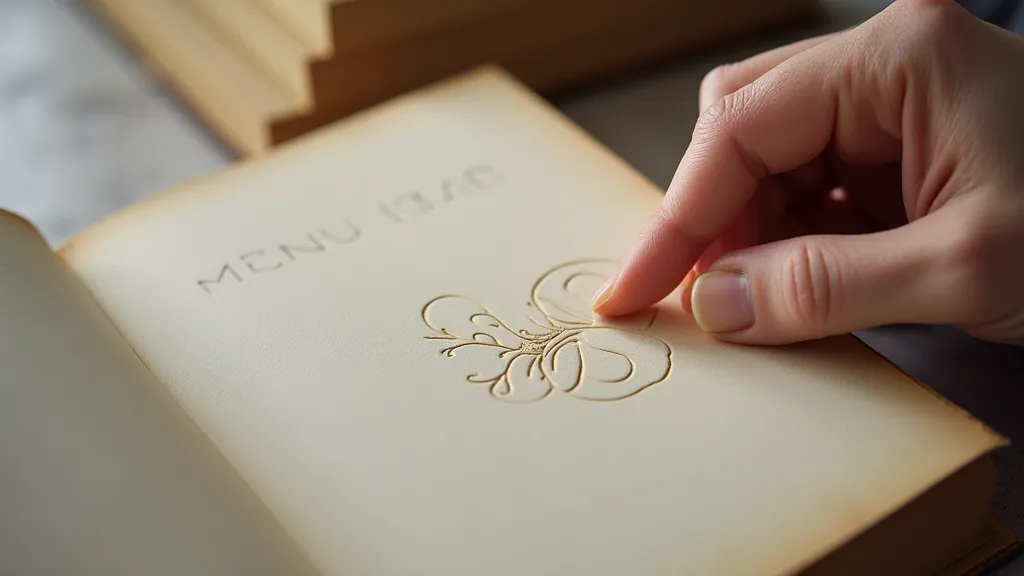 Hand embossing floral pattern on book cover