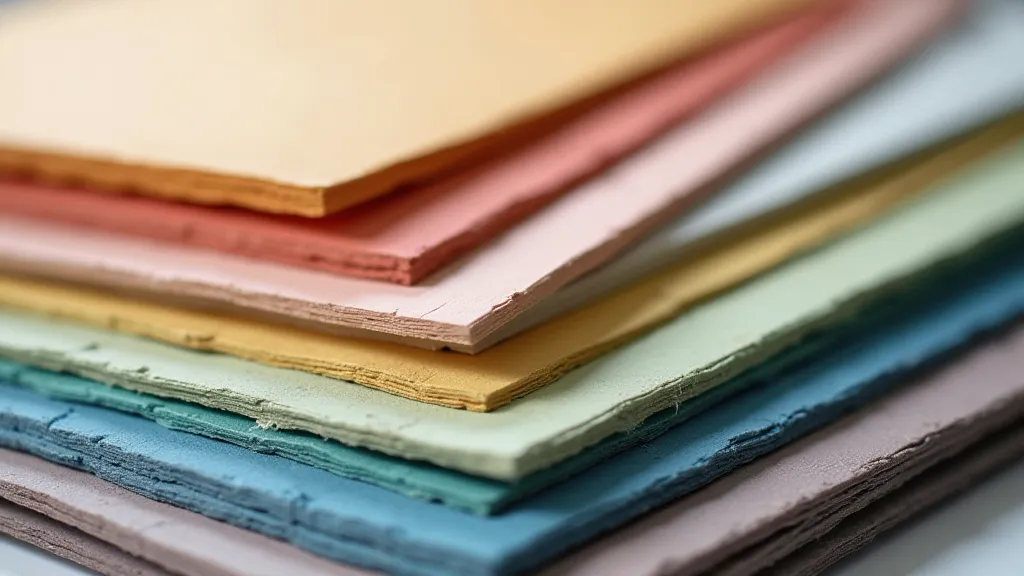 Stack of paper samples showing different textures and thicknesses